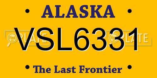 VSL6331 Alaska License Plate