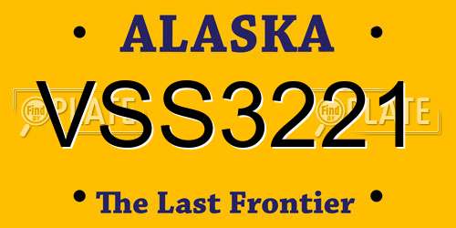 VSS3221 Alaska License Plate