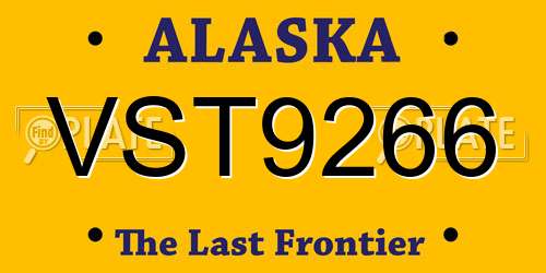 VST9266 Alaska License Plate
