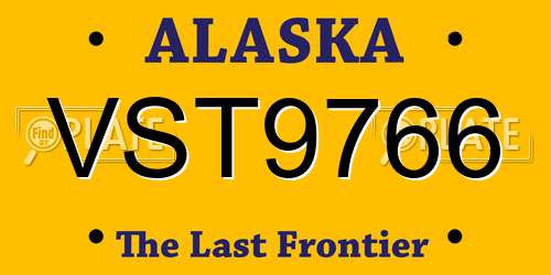 VST9766 Alaska License Plate