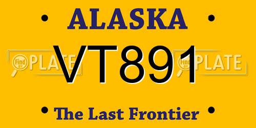 VT891 Alaska License Plate