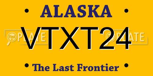 VTXT24 Alaska License Plate