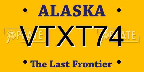VTXT74 Alaska License Plate