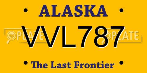 VVL787 Alaska License Plate