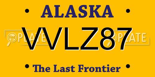 VVLZ87 Alaska License Plate