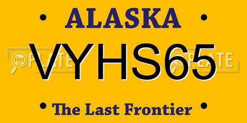 VYHS65 Alaska License Plate