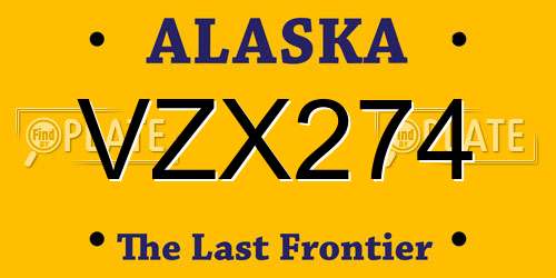 VZX274 Alaska License Plate