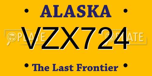 VZX724 Alaska License Plate