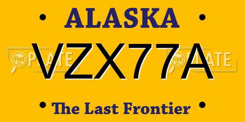 VZX77A Alaska License Plate