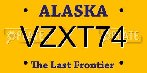 VZXT74 Alaska License Plate