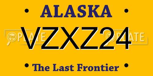 VZXZ24 Alaska License Plate