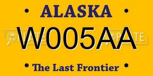 W005AA Alaska License Plate
