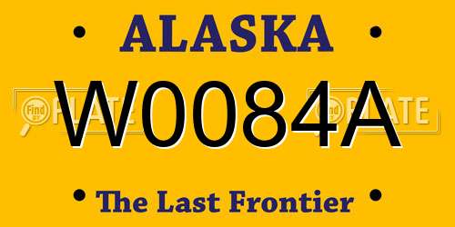 W0084A Alaska License Plate