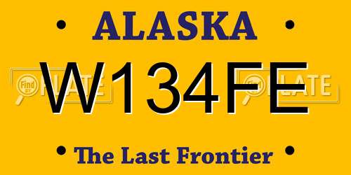 W134FE Alaska License Plate