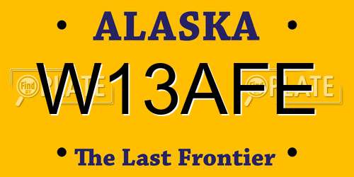 W13AFE Alaska License Plate