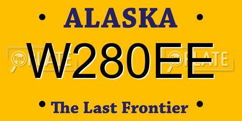 W280EE Alaska License Plate
