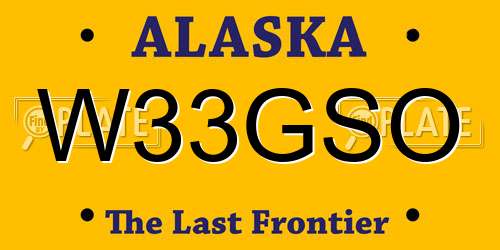 W33GSO Alaska License Plate