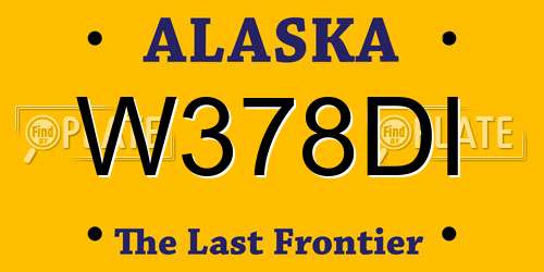 W378DI Alaska License Plate