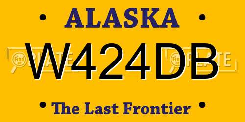 W424DB Alaska License Plate