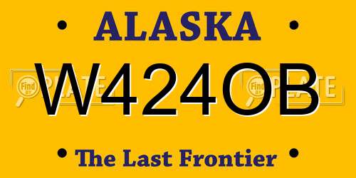 W424OB Alaska License Plate