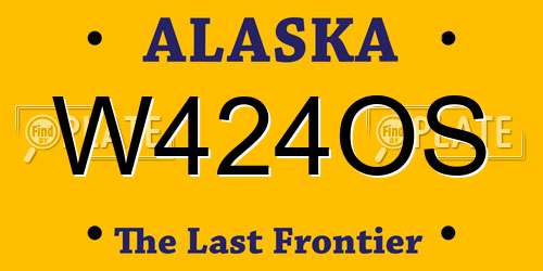 W424OS Alaska License Plate