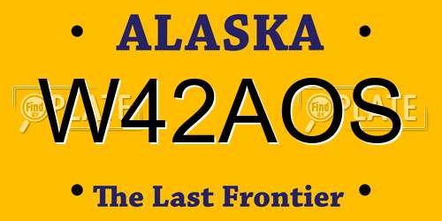 W42AOS Alaska License Plate