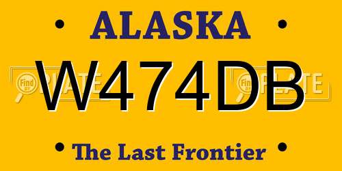 W474DB Alaska License Plate