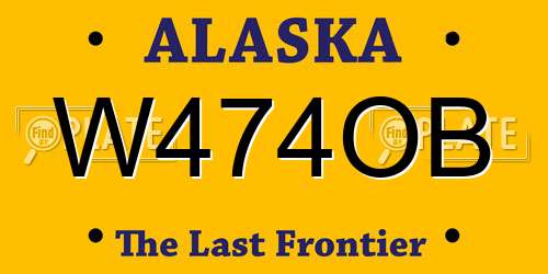 W474OB Alaska License Plate