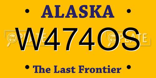 W474OS Alaska License Plate