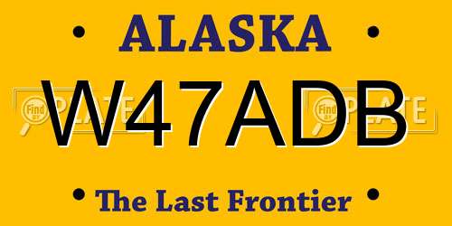 W47ADB Alaska License Plate