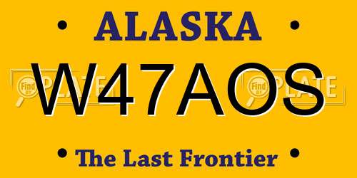 W47AOS Alaska License Plate