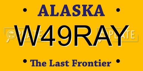 W49RAY Alaska License Plate