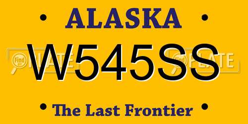 W545SS Alaska License Plate