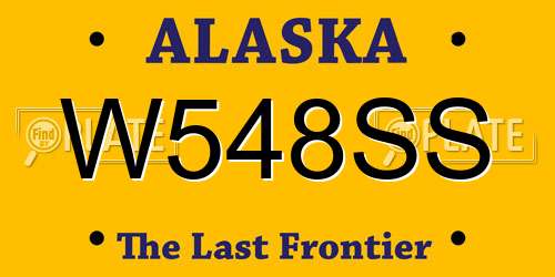 W548SS Alaska License Plate