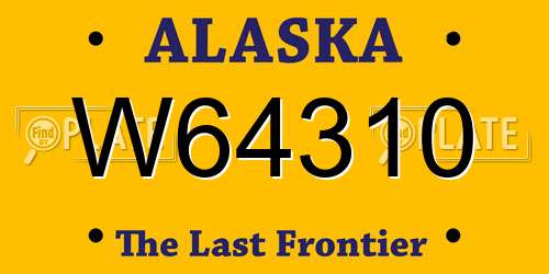 W64310 Alaska License Plate