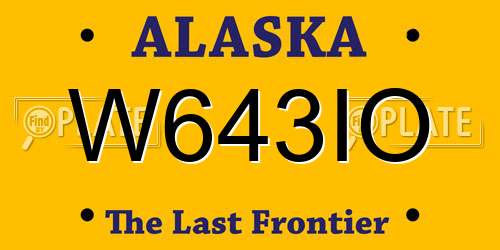 W643IO Alaska License Plate
