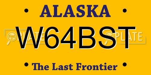 W64BST Alaska License Plate