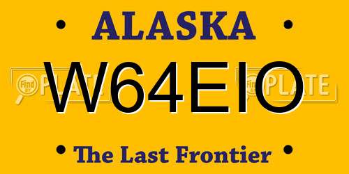 W64EIO Alaska License Plate