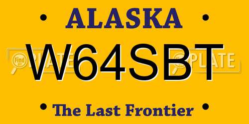 W64SBT Alaska License Plate