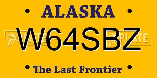 W64SBZ Alaska License Plate