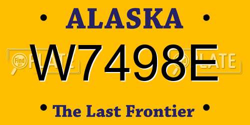 W7498E Alaska License Plate