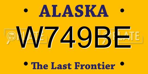 W749BE Alaska License Plate