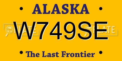 W749SE Alaska License Plate