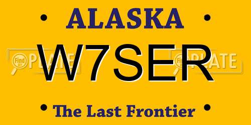 W7SER Alaska License Plate