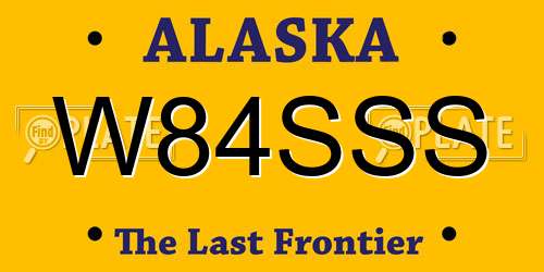 W84SSS Alaska License Plate