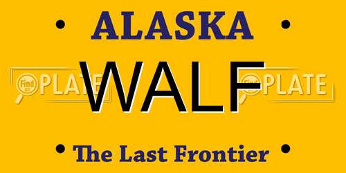 WALF Alaska License Plate