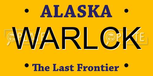 WARLCK Alaska License Plate
