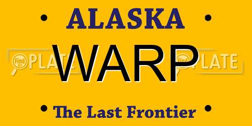 WARP Alaska License Plate