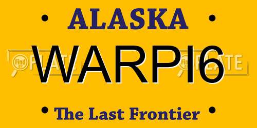 WARPI6 Alaska License Plate