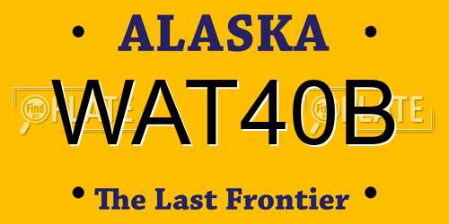WAT40B Alaska License Plate